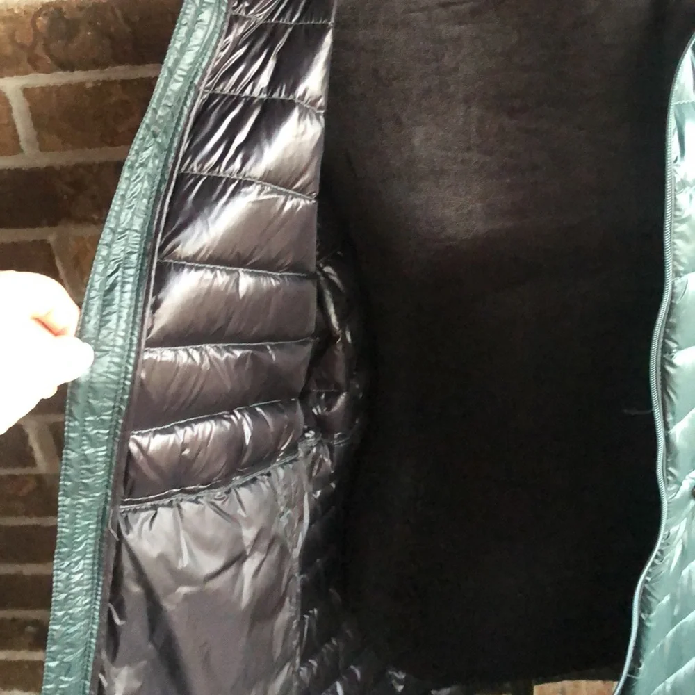 DKNY DONNA KARAN GREEN PACKABLE DOWN ANORAK JACKET - Picture 8 of 14